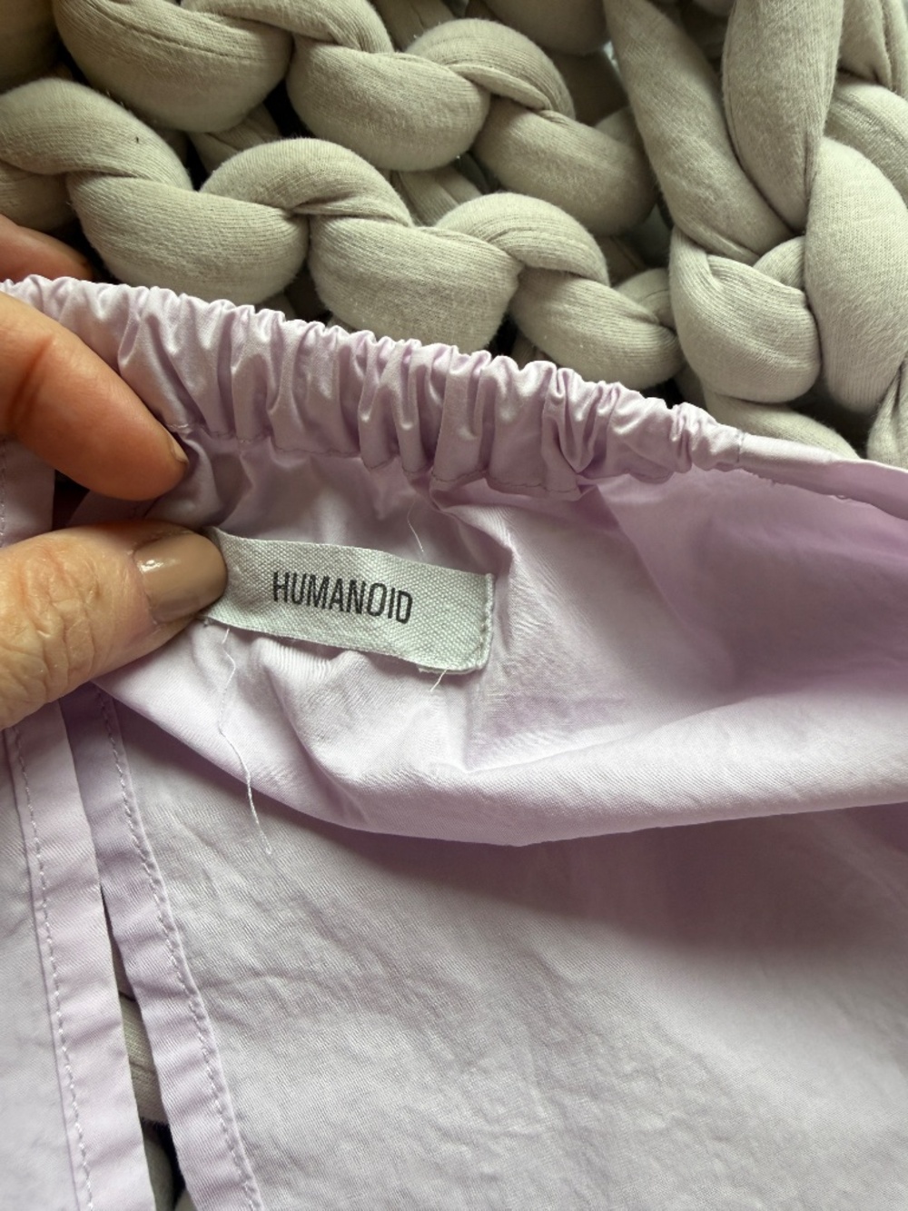 Humanoid Lt Lavender Dress, Cotton S but roomy (see measurements and flaw) - Picture 2 of 7